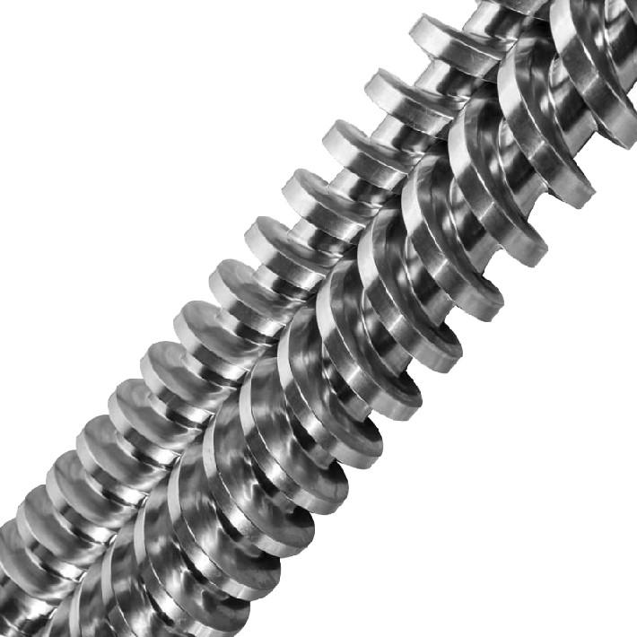 Conical twin screw