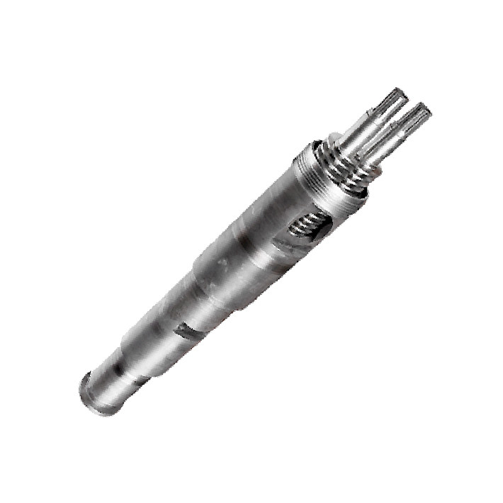 Conical twin screw barrel